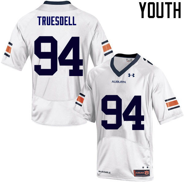 Auburn Tigers Youth Tyrone Truesdell #94 White Under Armour Stitched College NCAA Authentic Football Jersey WQY3474JG